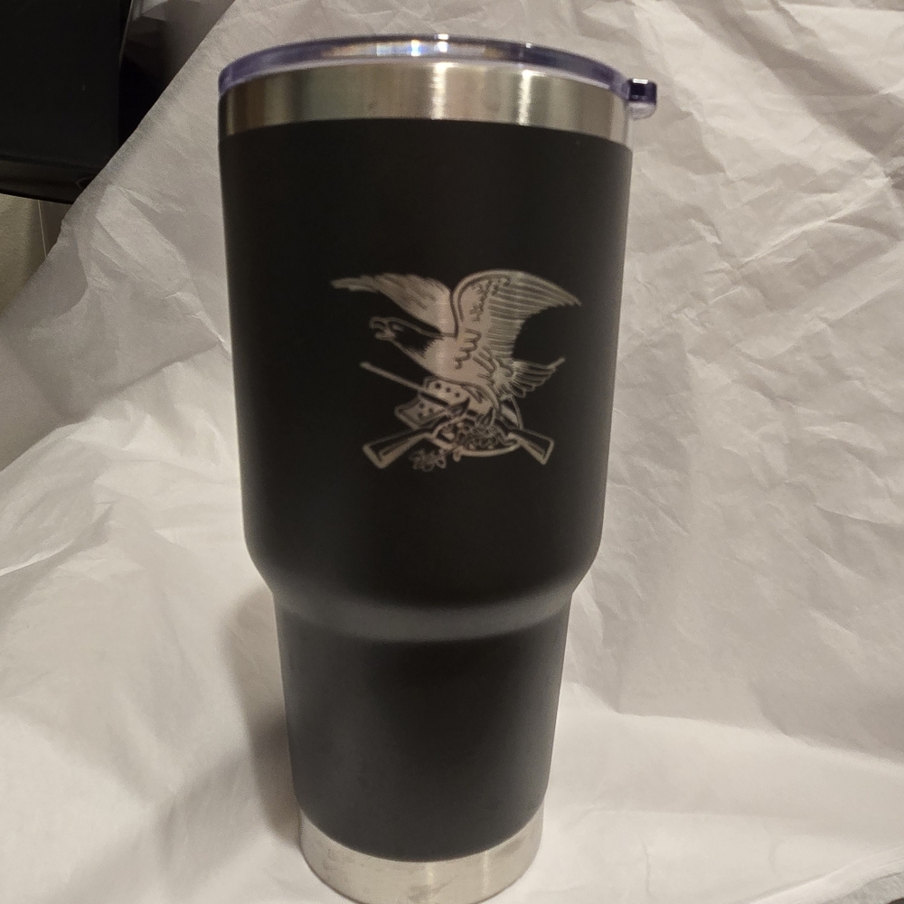 Black Tumbler with Eagle Design